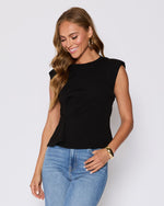 Black % Cory Twist Front Tee-5