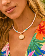 Elvina Beaded Seashell Pendant Necklace
