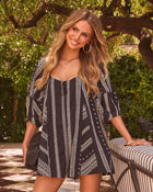 Sunshine Social Abstract Embroidered Romper