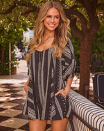 Sunshine Social Abstract Embroidered Romper