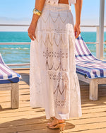 Sea Petal Floral Lace Crochet Maxi Skirt
