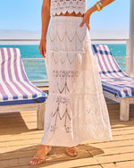 Sea Petal Floral Lace Crochet Maxi Skirt