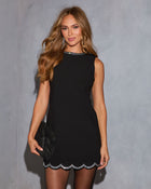 Follie Embellished Trim Mini Dress