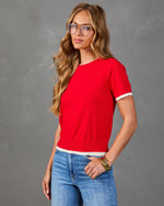 Gloria Knit Contrast Trim Sweater
