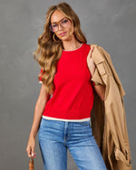 Gloria Knit Contrast Trim Sweater