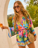 Palm Canyon Satin Tie Waist Romper