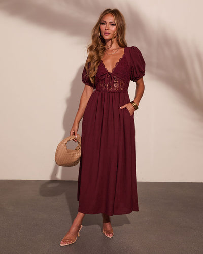 burgundy linen dress Shelby Blend Lace Bodice Maxi – VICI Add on:Outfit ONLY Mini A Line Beaded This floor dress-length:mini