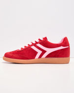 Red/Pink % Lorilai Faux Suede Lace Up Sneakers-6