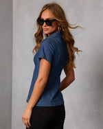 Tildie Short Sleeve Button Up Denim Top