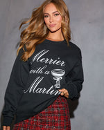 Merrier With A Martini Graphic Sweater