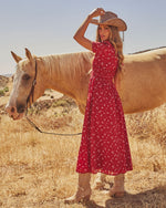 Rayne Floral Fitted Waist Midi Dress