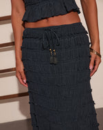 Sunlit Shore Smocked Drawstring Maxi Skirt