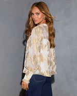 Celeste Eve Abstract Chiffon Top