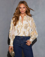 Celeste Eve Abstract Chiffon Top