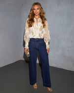 Celeste Eve Abstract Chiffon Top