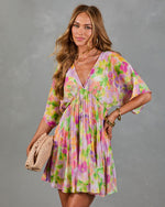 Garden Hush Floral Watercolor Mini Dress