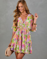Garden Hush Floral Watercolor Mini Dress