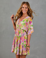 Garden Hush Floral Watercolor Mini Dress