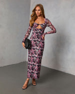 Karita Printed Bust Cut Out Maxi Dress