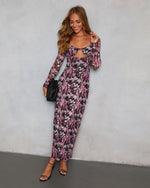 Karita Printed Bust Cut Out Maxi Dress
