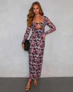 Karita Printed Bust Cut Out Maxi Dress