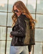 Toast At Midnight Coated Moto Jacket