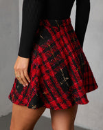 Fireside Manor Tweed Plaid Mini Skirt