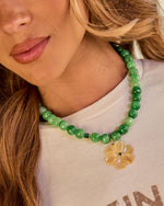 Rosette Dream Floral Charm Beaded Necklace