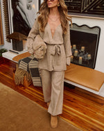 Frosted Wonder Knit Wide Leg Pants