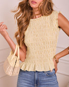 Laidback Sonnet Smocked Plaid Top
