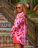 Sun Weathered Floral Button Down Top