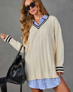 Field Estate Cable Knit Twofer Mini Sweater Dress