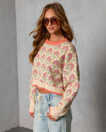 Zaylie Printed Knit Sweater