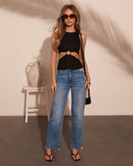 Raelin Cut Out Linen Blend Tank Top