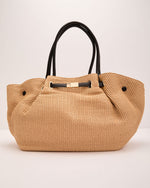 Amalfi Glow Belted Woven Straw Trapeze Bag