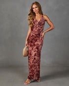 Meadow Darling Floral Cowl Neck Maxi Dress