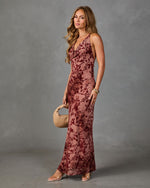 Meadow Darling Floral Cowl Neck Maxi Dress