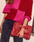 Red % Come With Me Foldover Clutch-1