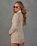 Jules Tweed Plaid Blazer Romper