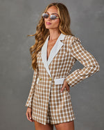 Jules Tweed Plaid Blazer Romper