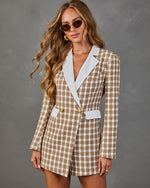 Jules Tweed Plaid Blazer Romper