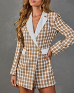 Jules Tweed Plaid Blazer Romper