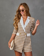 Jules Tweed Plaid Blazer Romper
