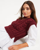 Burgundy % Carmine Contrast Knit Top-1
