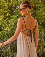 Sunlit Darling Contrast Trim Maxi Dress