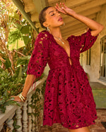 Paulette Floral Crochet Lace Mini Dress