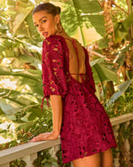 Paulette Floral Crochet Lace Mini Dress