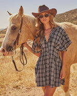 Annabelle Plaid Mini Shirt Dress