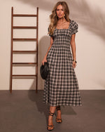 Cecilia Cotton Plaid Maxi Dress