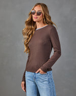 Living Life Ribbed Contrast Trim Top